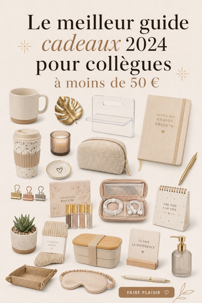 Un assortiment de cadeaux colorés pour le bureau à moins de 50€