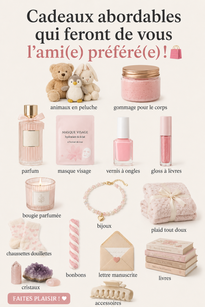 Des idées de cadeaux abordables sur une table décorée