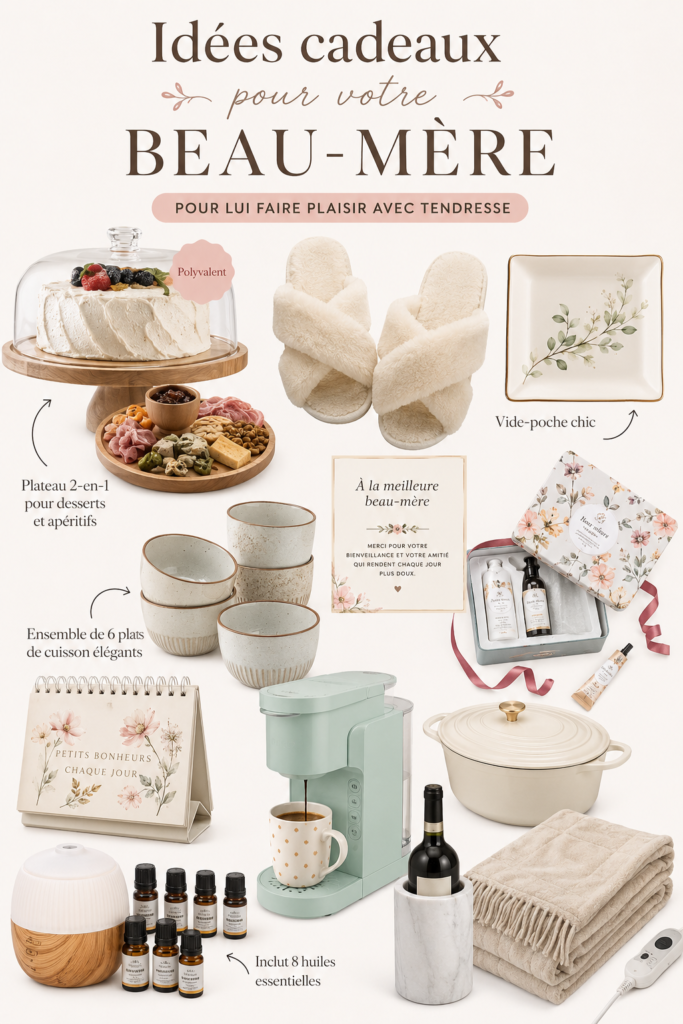 Idées de cadeaux pour belle-mère, avec une sélection d'objets et d'expériences