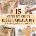 Une collection d'idées de cadeaux DIY colorés disposés sur une table