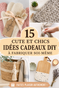 Une collection d'idées de cadeaux DIY colorés disposés sur une table