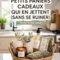 Un élégant panier cadeau rempli de produits variés et raffinés.