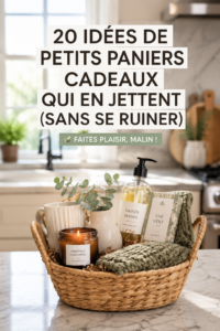 Un élégant panier cadeau rempli de produits variés et raffinés.