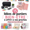 Un joli panier-cadeau bien-être rempli de produits de soins et gourmandises.