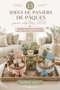 Panier de Pâques élaboré avec des douceurs et un décor chic