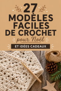 Modèle de crochet facile pour Noël, représentant un cadeau fait main. Idéal pour les fêtes.