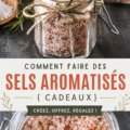 Bocal de sels aromatisés fait maison avec des herbes et des épices