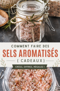 Bocal de sels aromatisés fait maison avec des herbes et des épices