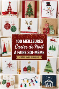 Une collection de cartes de Noël DIY colorées et créatives sur une table