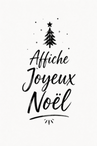 Affiche Joyeux Noël colorée avec un design moderne, parfaite pour décorer votre intérieur.