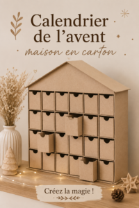 Calendrier de l'avent fait maison en carton décoré