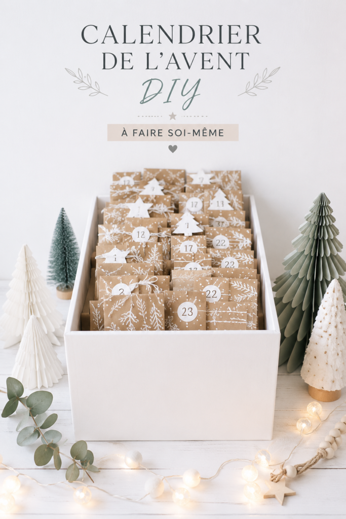 Un calendrier de l'avent DIY décoré avec des friandises et des surprises