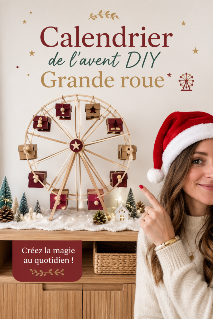 Calendrier de l'avent DIY en forme de grande roue décorée