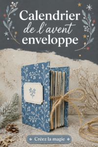 Calendrier de l'avent en enveloppes décoratif sur une table