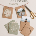Un calendrier de l'Avent personnalisé fait maison, décoré avec des couleurs festives et des petits cadeaux.