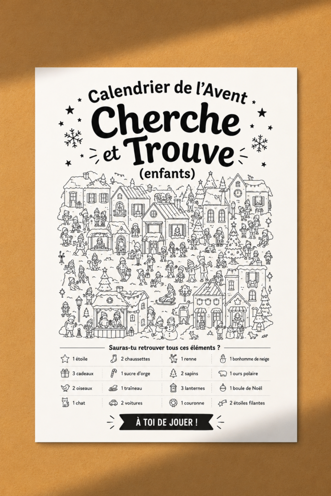Calendrier de l'Avent ludique fait maison avec des surprises et activités pour enfants