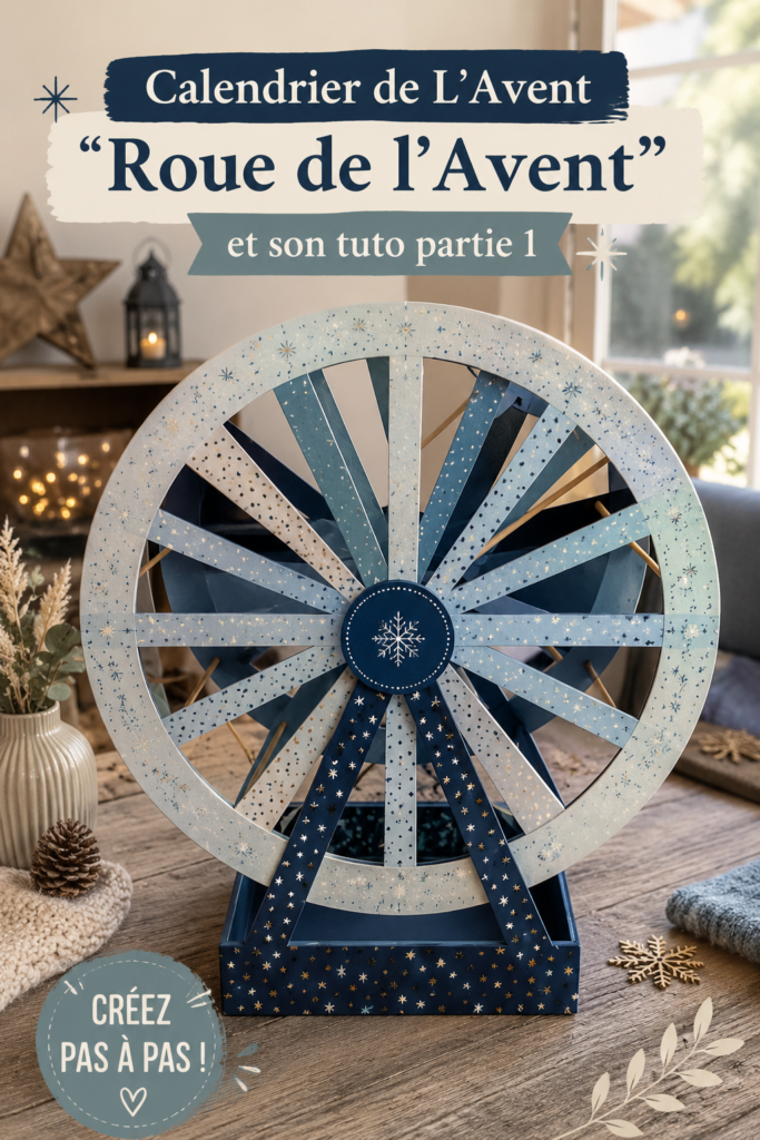 Calandrier de l’Avent en roue décoré, prêt pour une saison festive