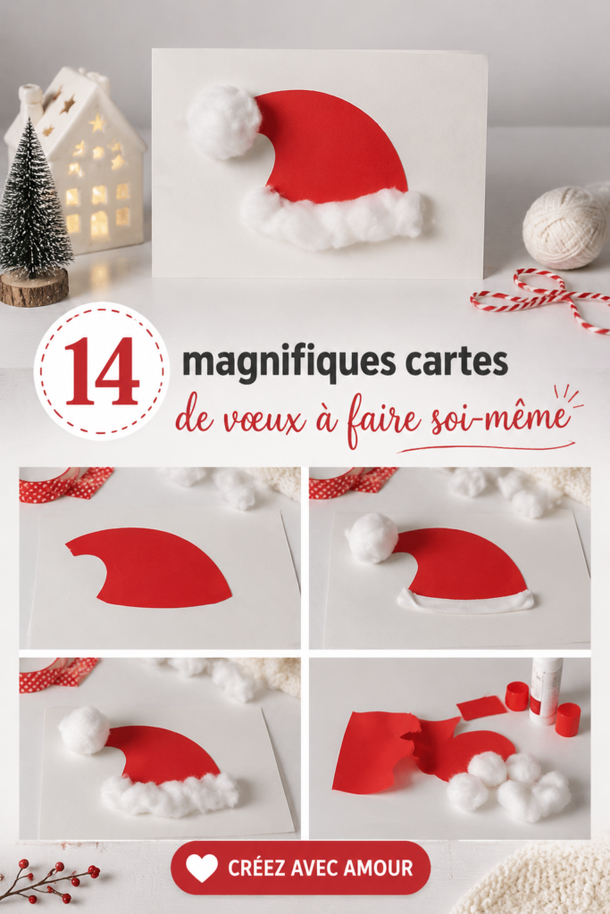 Collection de cartes de vœux faites main sur une table, prêtes à être envoyées.