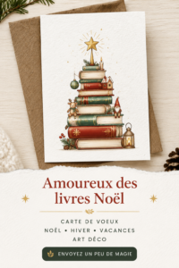 Carte de vœux de Noël avec un design inspiré des livres