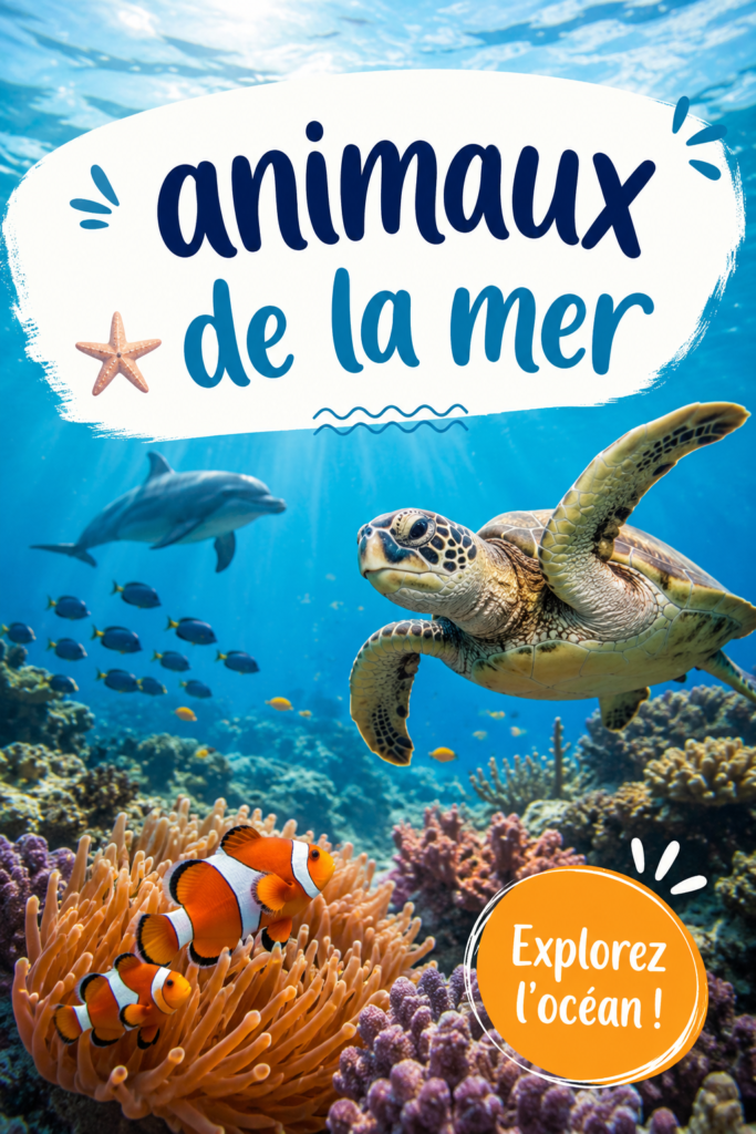 Vue sous-marine avec divers animaux marins colorés