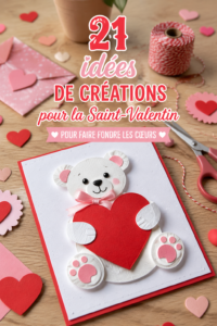 Bricolages colorés pour la Saint-Valentin sur une table