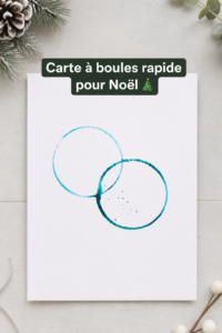 Une carte-boule festive réalisée pour Noël avec des décorations colorées.