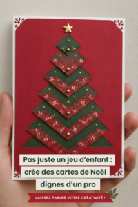 Un ensemble de cartes de Noël créatives sur une table, illustrant des designs colorés et élégants.