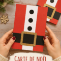 Carte de Noël faite maison avec un Père Noël en illustration