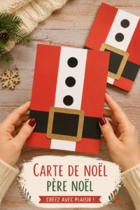 Carte de Noël faite maison avec un Père Noël en illustration