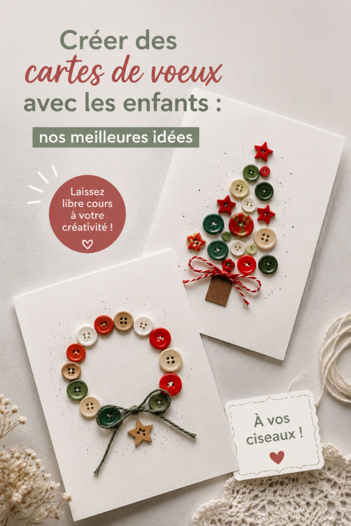 Un enfant créant une carte de vœux colorée avec des fournitures artistiques.