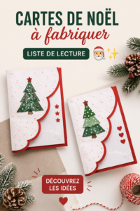 Une collection de cartes de Noël faites main sur une table, illustrant la créativité.