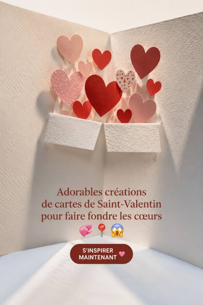 Exemple de cartes de Saint-Valentin colorées et personnalisées