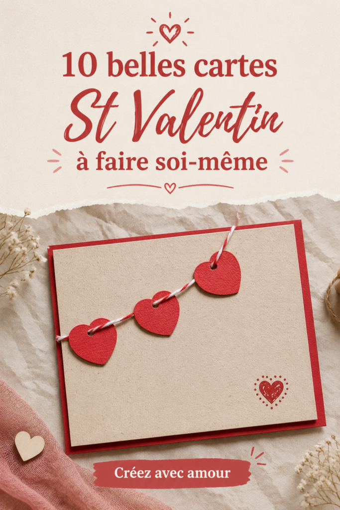 Un assortiment de cartes de Saint-Valentin faites main avec des dessins colorés et des messages affectueux