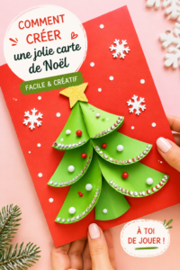 Carte de Noël faite main avec des embellissements colorés