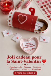 Cadeau fait main pour la Saint-Valentin, décoré avec soin et amour