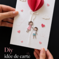 Une belle carte DIY faite main avec des motifs et des embellissements colorés.