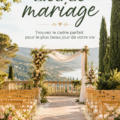 Photo d'un joli lieu de mariage en plein air, décoré de fleurs et de lumières