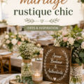Un mariage rustique chic avec une décoration en bois et des fleurs naturelles.