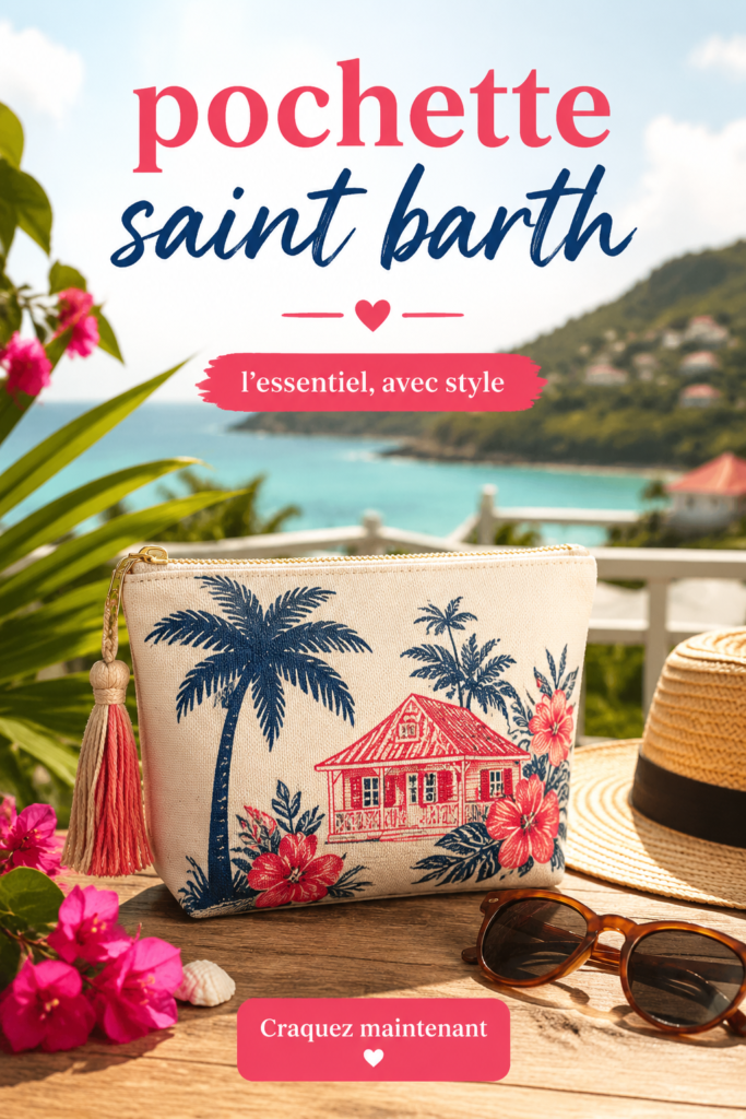 Pochette Saint Barth élégante prête pour une soirée