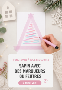 Un sapin de Noël décoré avec des marqueurs colorés, créatif et unique.