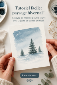 Une belle carte de Noël avec une scène d'hiver.