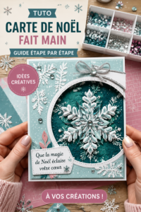 Tutoriel pour créer des cartes de Noël personnalisées avec des matériaux artisanaux.